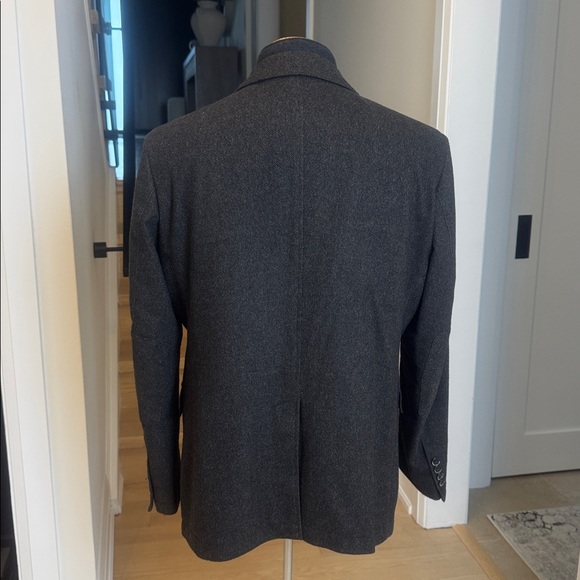 BUGATTI Dark Charcoal Wool Blend Blazer 42R Zip Insert Modern Tailored - Picture 6 of 13